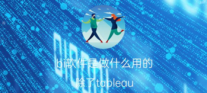 bi软件是做什么用的 除了tableau/FineBI，还有什么比较好的可视化软件推荐么？